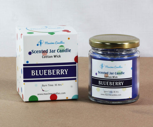 Blueberry Fragranced Glass Jar Scented Candle