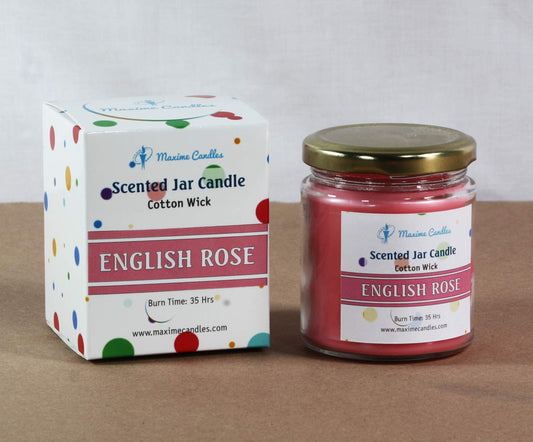 English Rose Scented Glass Jar Scented Candles