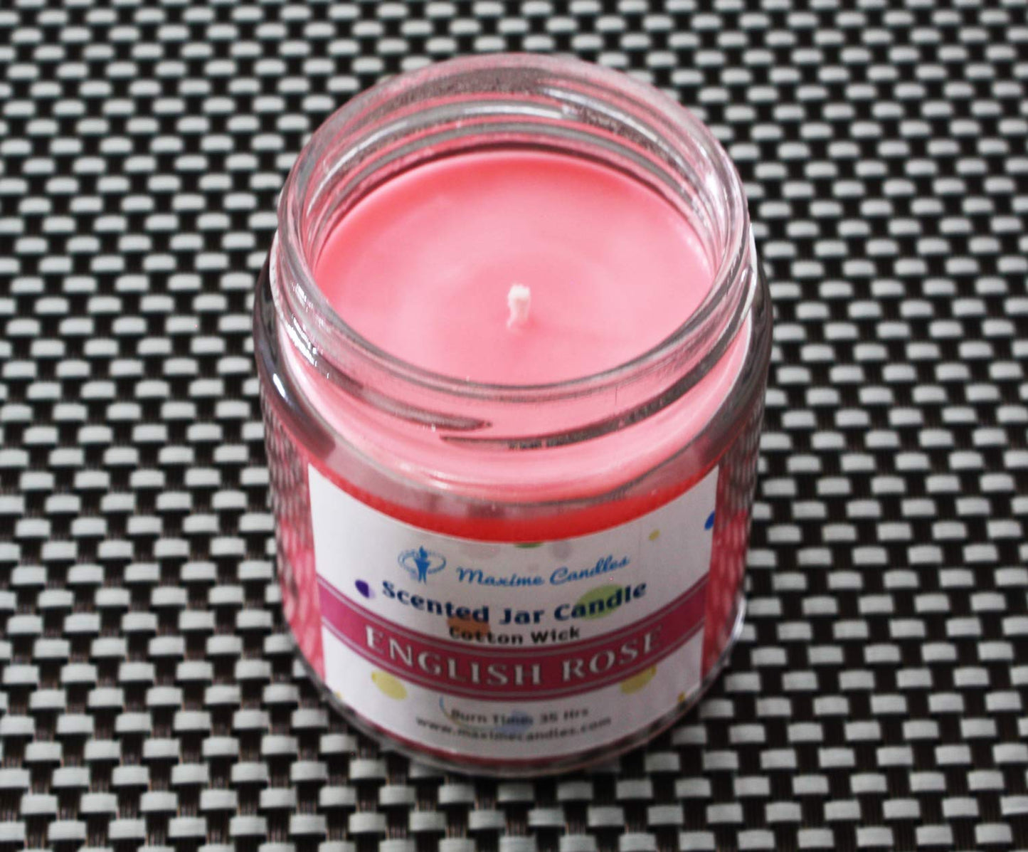 English Rose Scented Glass Jar Scented Candles
